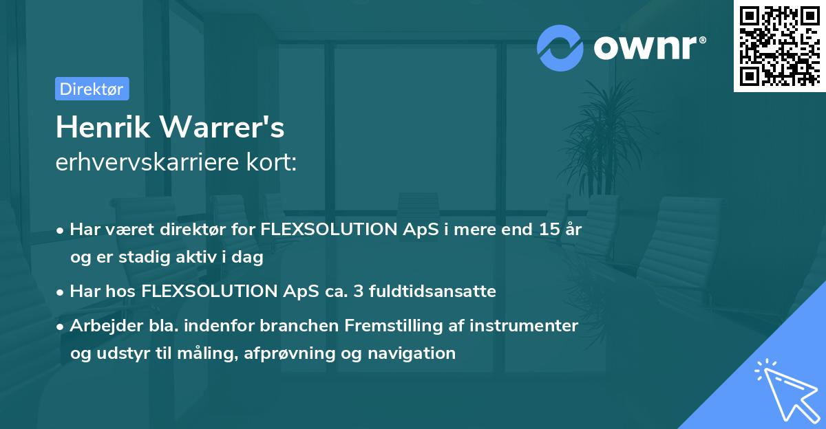 Henrik Warrer's erhvervskarriere kort