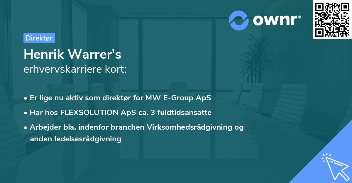 Henrik Warrer's erhvervskarriere kort