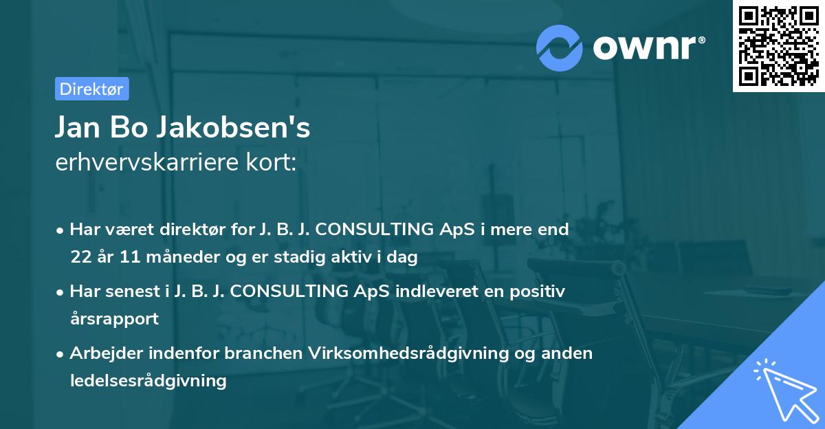 Jan Bo Jakobsen's erhvervskarriere kort