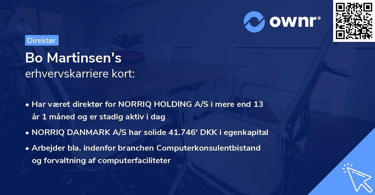 Bo Martinsen's erhvervskarriere kort