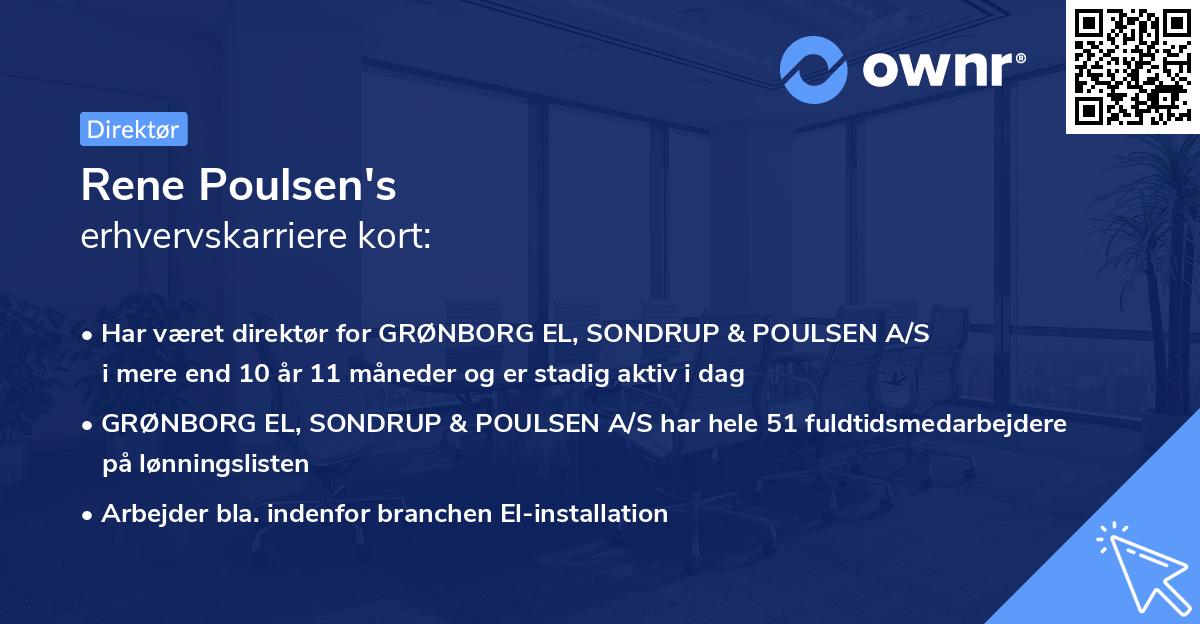 Rene Poulsen's erhvervskarriere kort