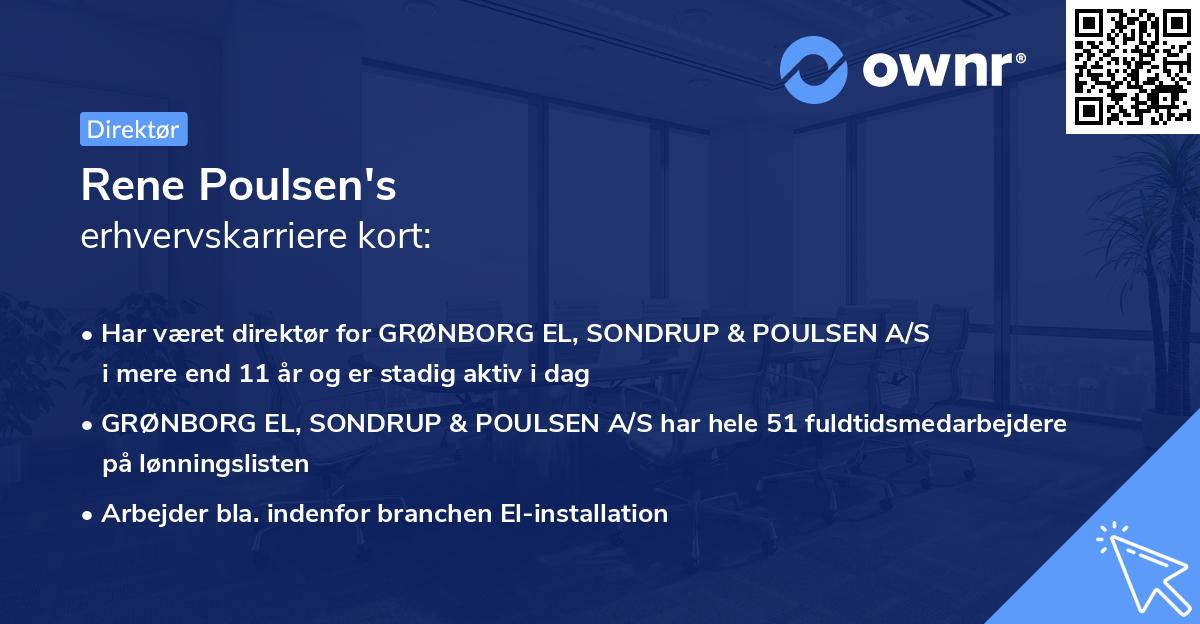 Rene Poulsen's erhvervskarriere kort