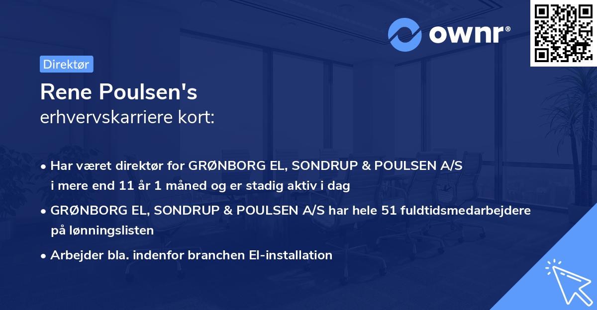 Rene Poulsen's erhvervskarriere kort