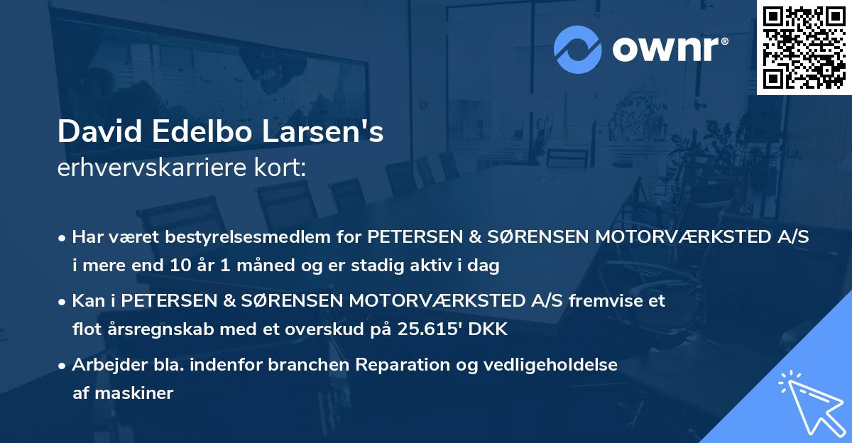 David Edelbo Larsen's erhvervskarriere kort