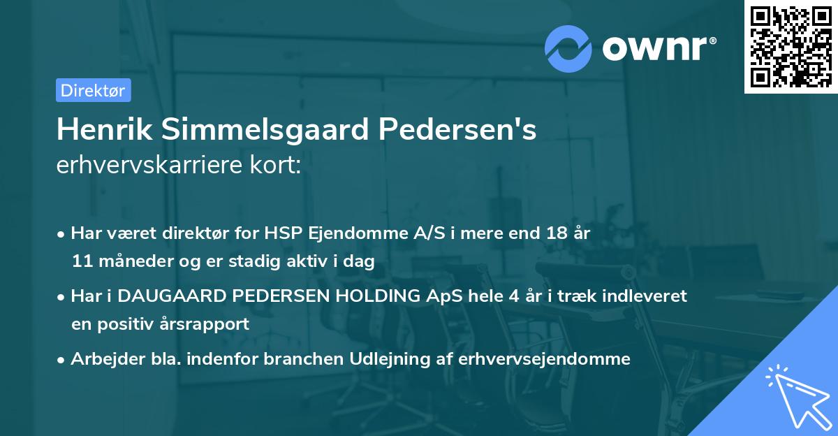 Henrik Simmelsgaard Pedersen's erhvervskarriere kort