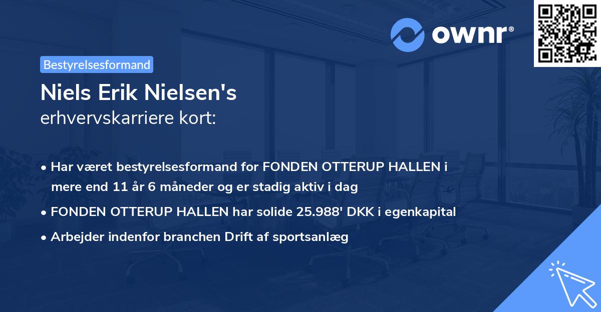 Niels Erik Nielsen's erhvervskarriere kort