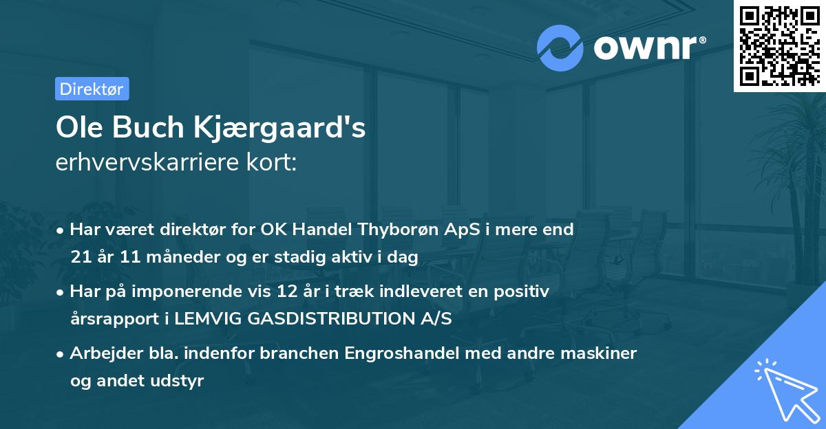 Ole Buch Kjærgaard's erhvervskarriere kort