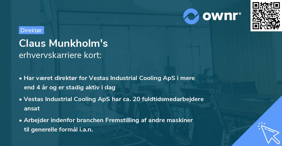 Claus Munkholm's erhvervskarriere kort