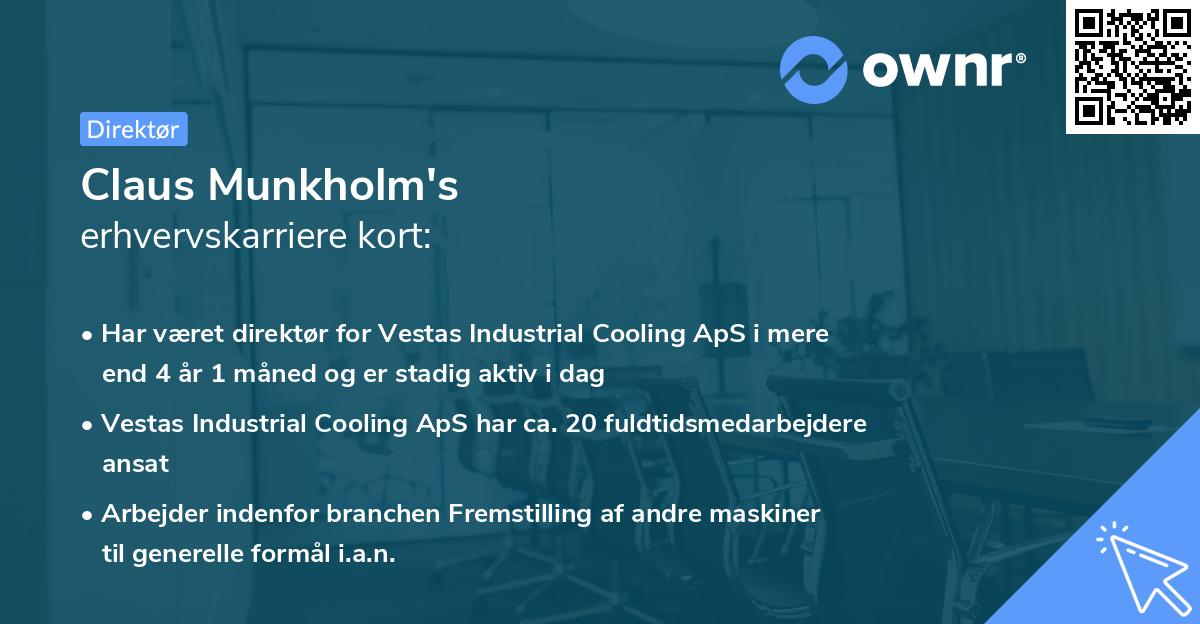 Claus Munkholm's erhvervskarriere kort