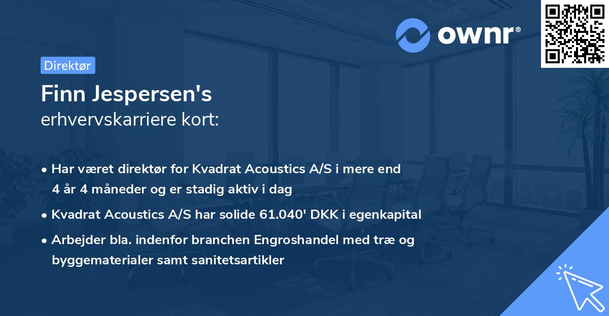 Finn Jespersen's erhvervskarriere kort