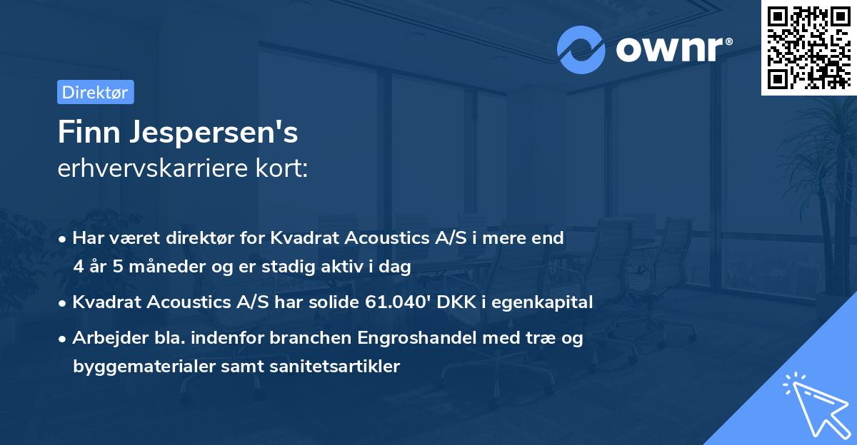 Finn Jespersen's erhvervskarriere kort