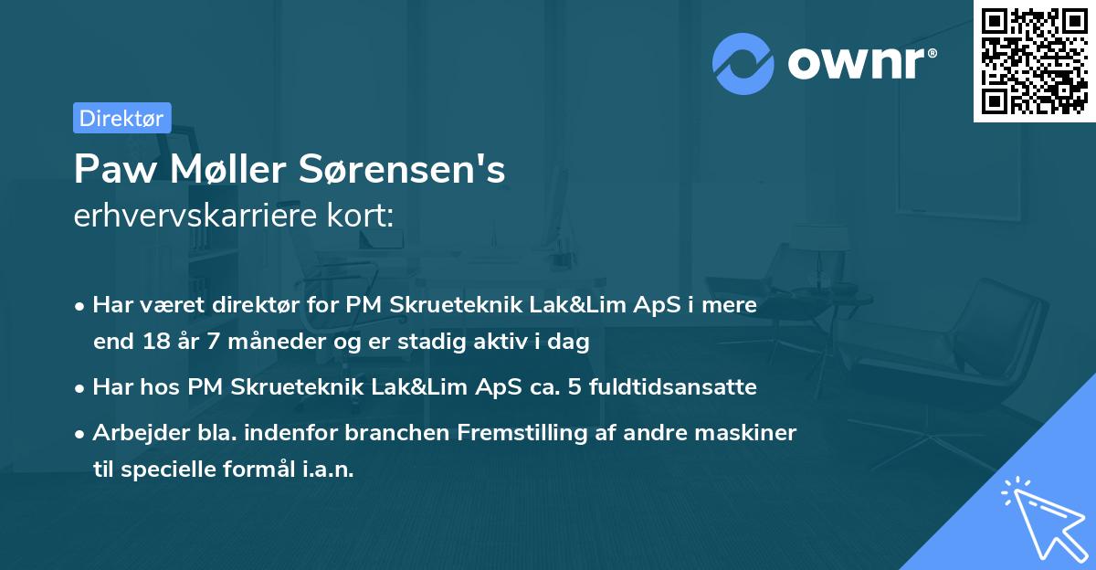 Paw Møller Sørensen's erhvervskarriere kort