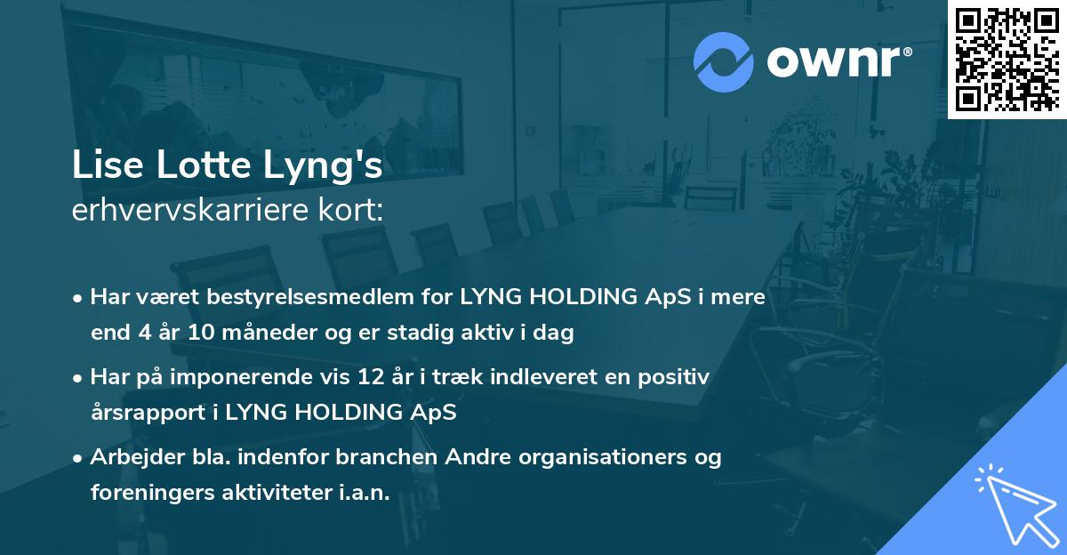 Lise Lotte Lyng's erhvervskarriere kort
