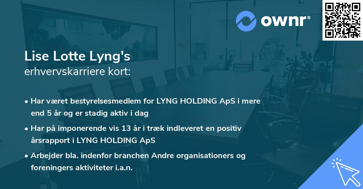 Lise Lotte Lyng's erhvervskarriere kort