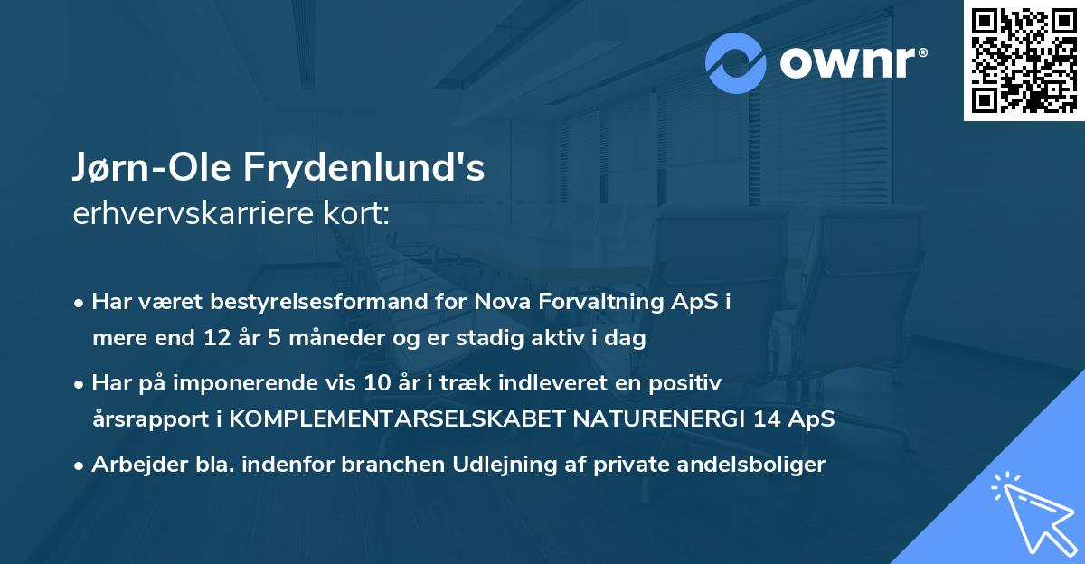 Jørn-Ole Frydenlund's erhvervskarriere kort