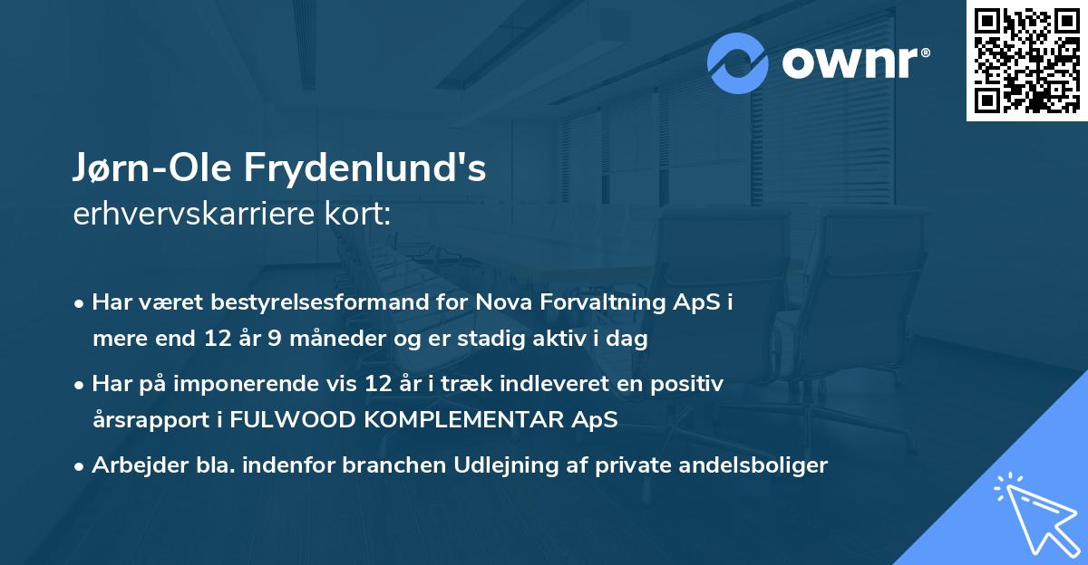 Jørn-Ole Frydenlund's erhvervskarriere kort