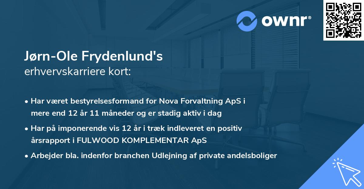 Jørn-Ole Frydenlund's erhvervskarriere kort