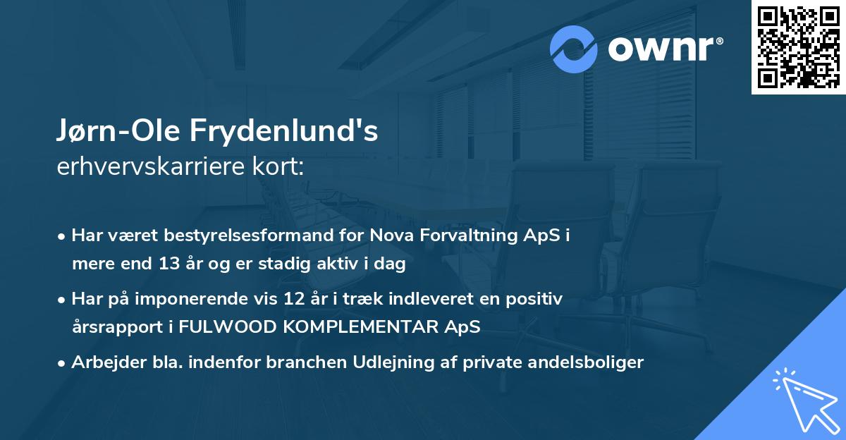 Jørn-Ole Frydenlund's erhvervskarriere kort