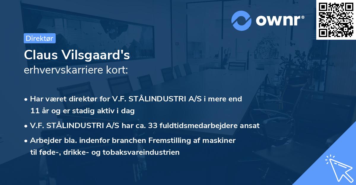 Claus Vilsgaard's erhvervskarriere kort