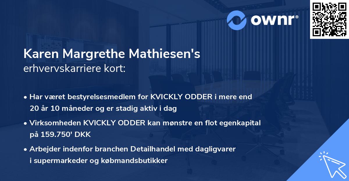 Karen Margrethe Mathiesen's erhvervskarriere kort