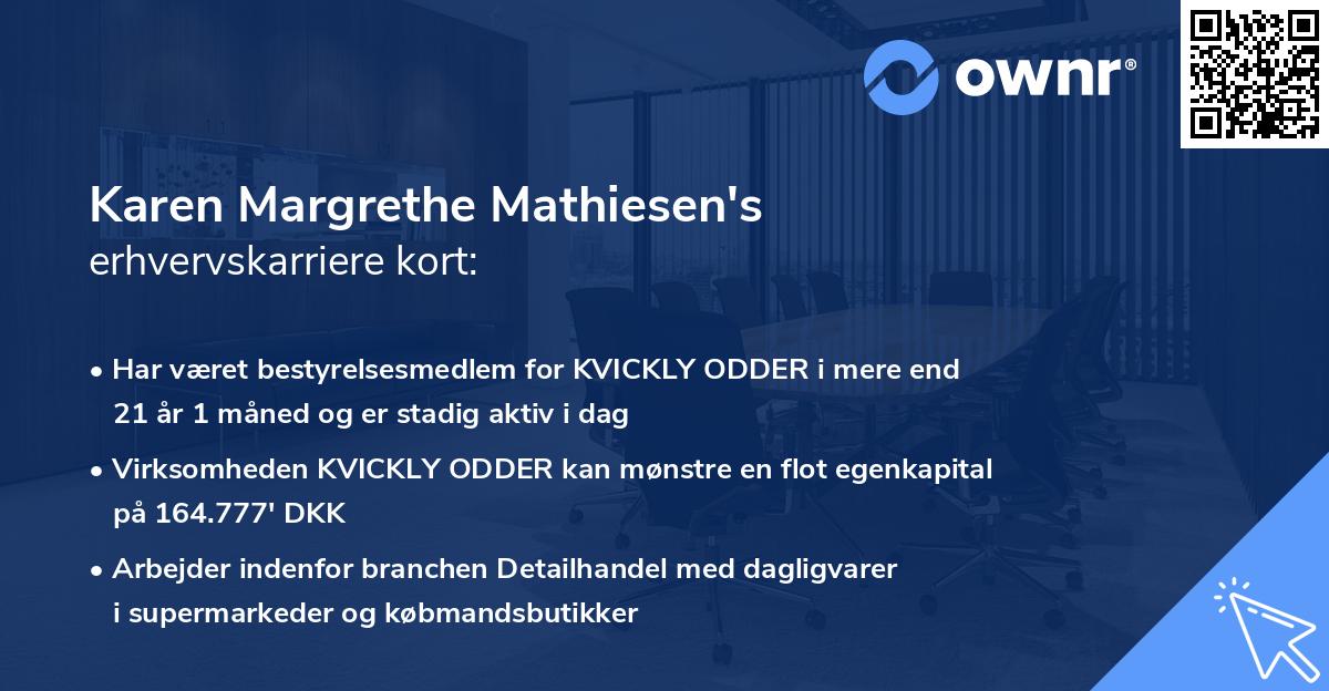 Karen Margrethe Mathiesen's erhvervskarriere kort