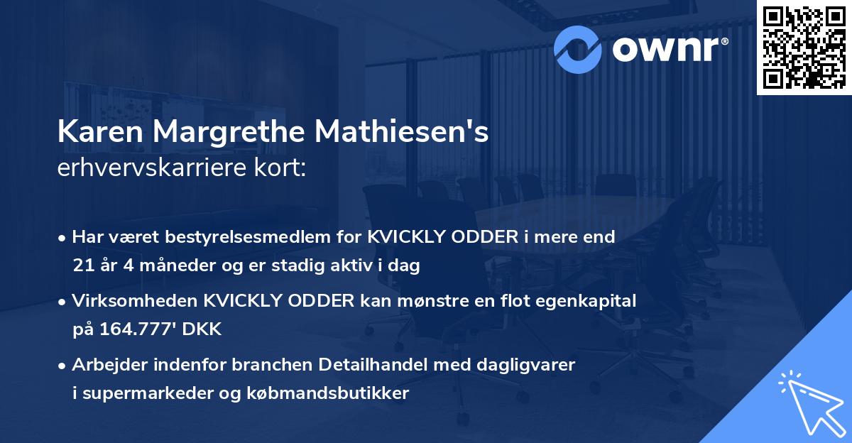 Karen Margrethe Mathiesen's erhvervskarriere kort