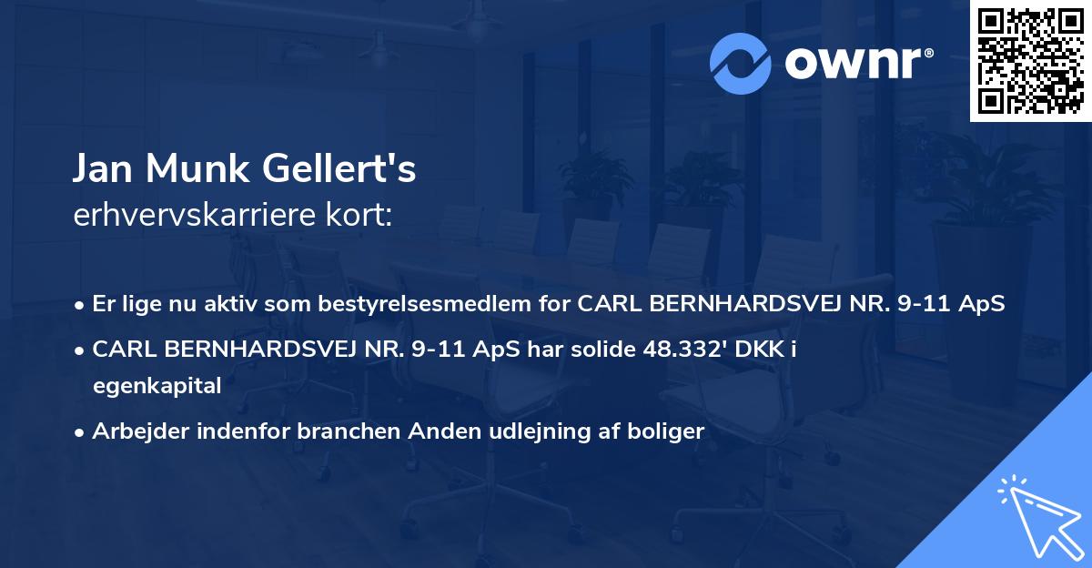 Jan Munk Gellert's erhvervskarriere kort