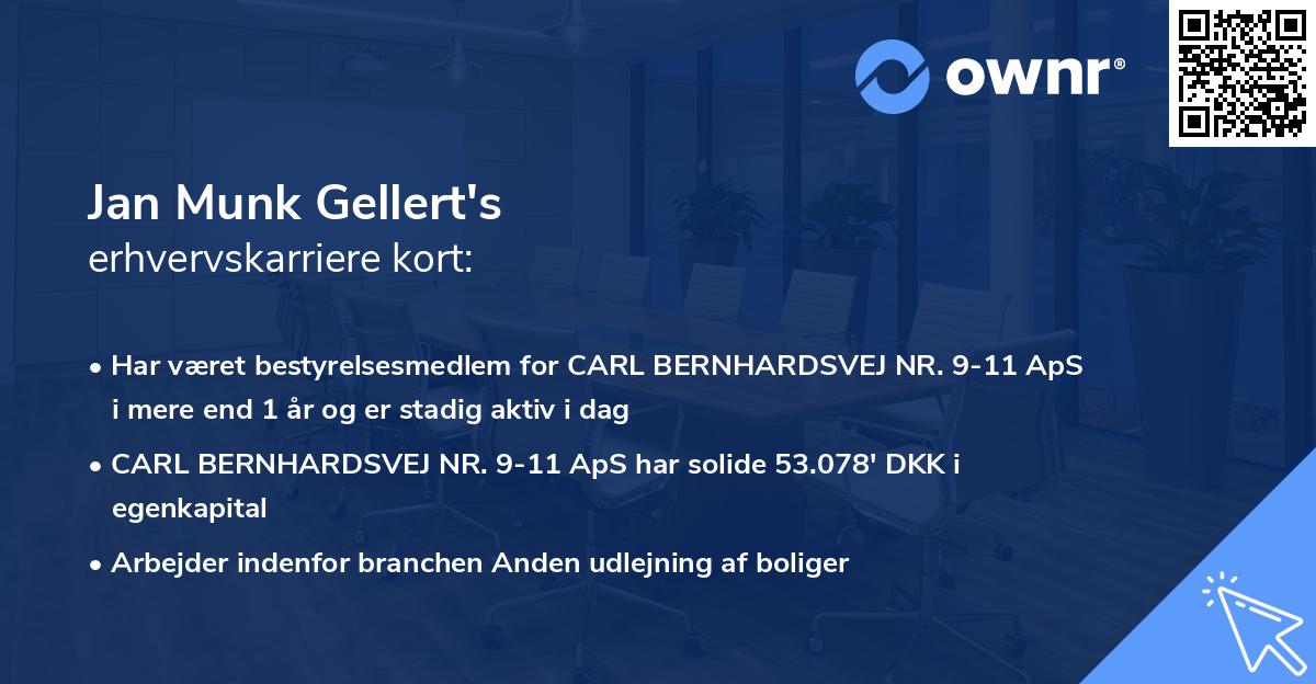 Jan Munk Gellert's erhvervskarriere kort