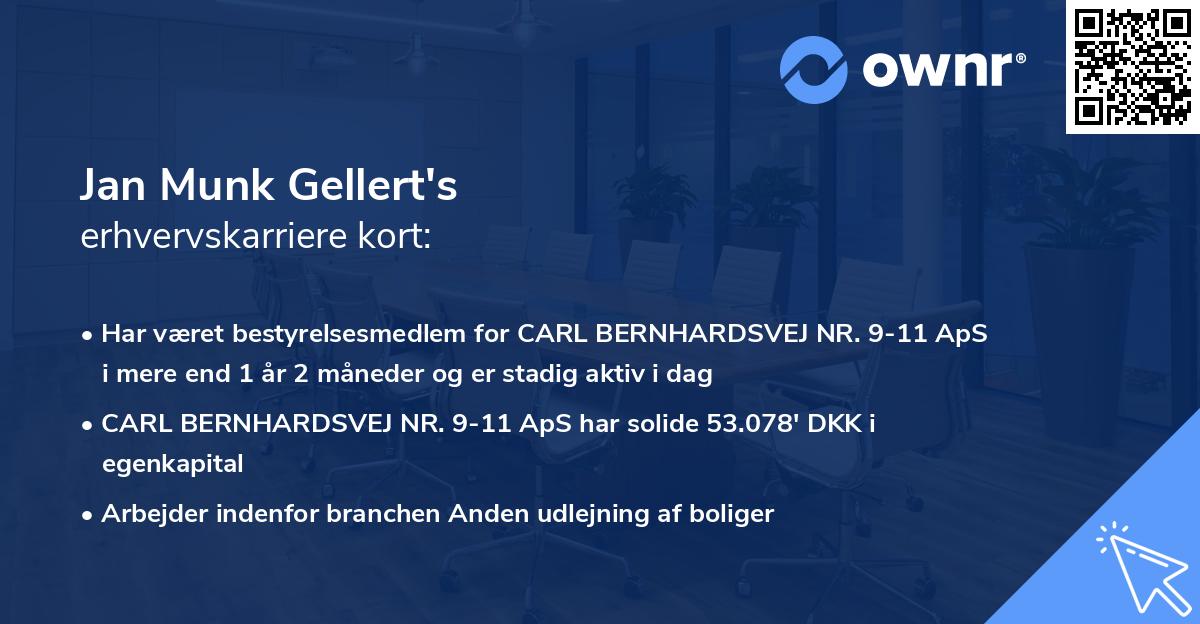 Jan Munk Gellert's erhvervskarriere kort
