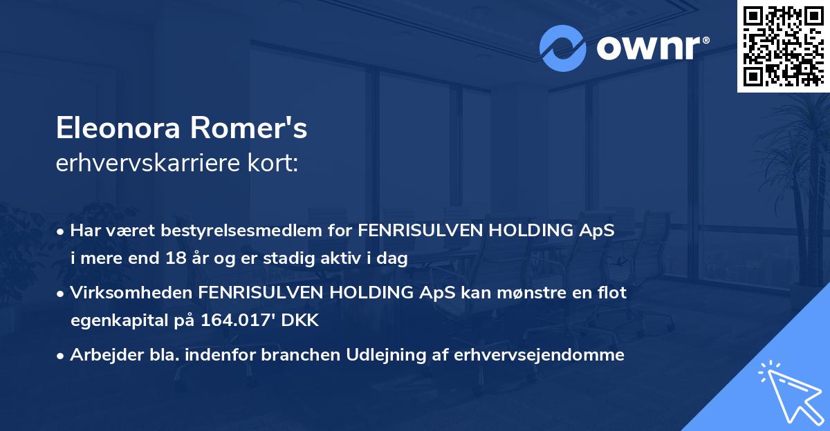 Eleonora Romer's erhvervskarriere kort