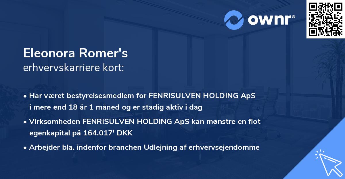 Eleonora Romer's erhvervskarriere kort