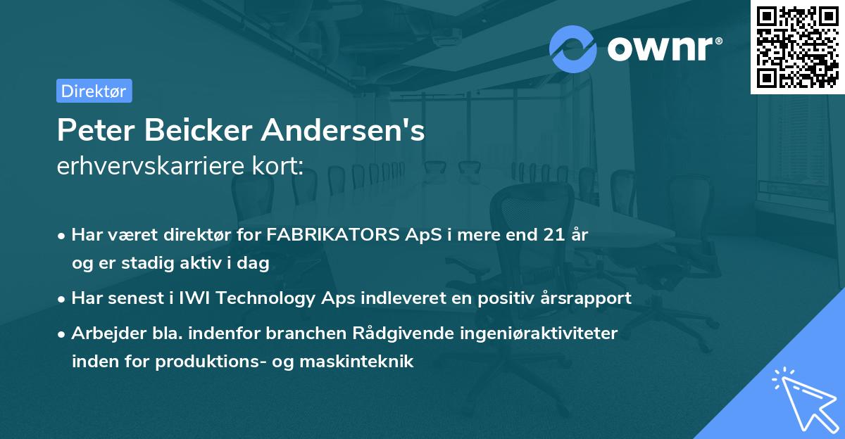 Peter Beicker Andersen's erhvervskarriere kort
