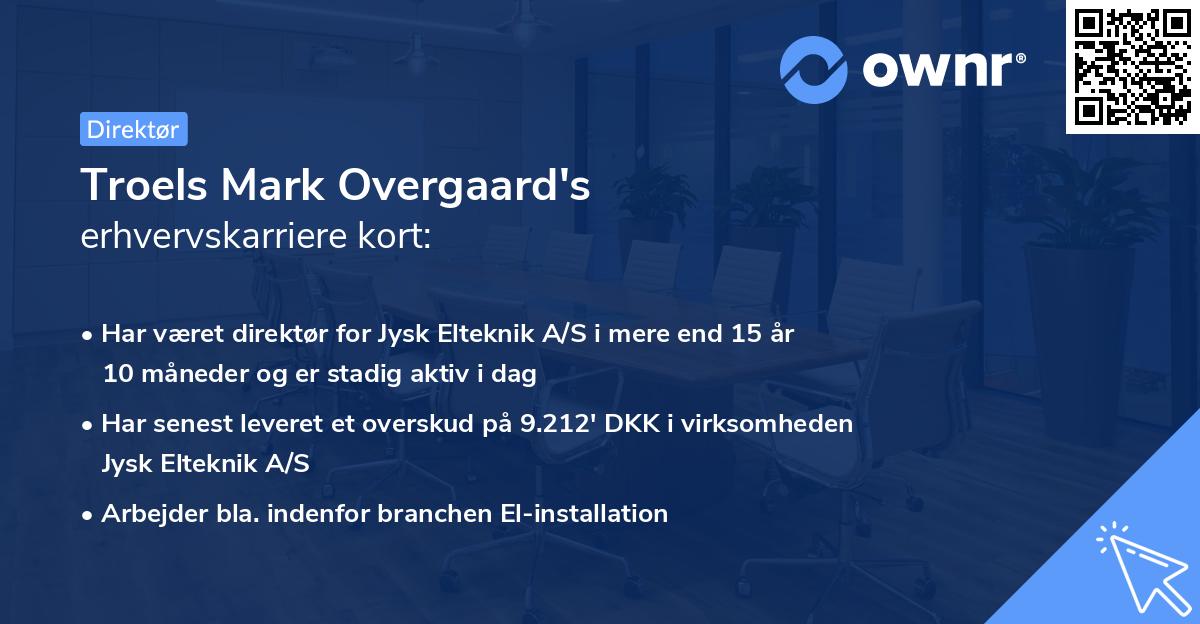 Troels Mark Overgaard's erhvervskarriere kort