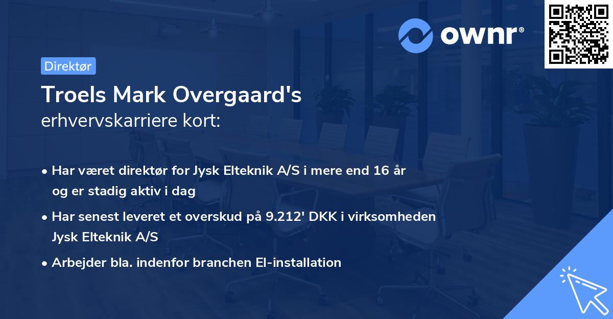 Troels Mark Overgaard's erhvervskarriere kort