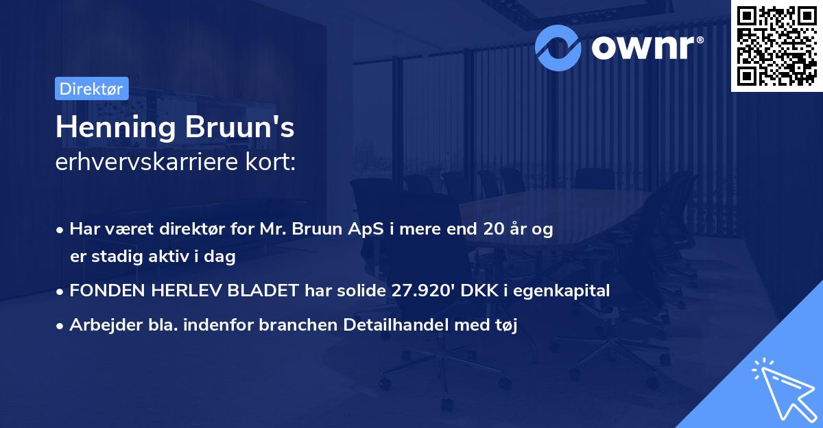 Henning Bruun's erhvervskarriere kort