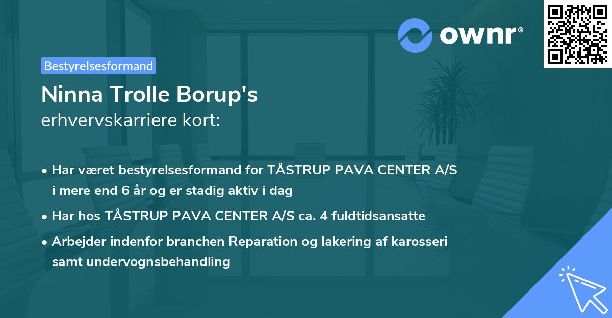 Ninna Trolle Borup's erhvervskarriere kort