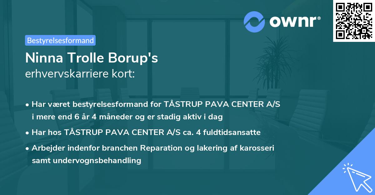 Ninna Trolle Borup's erhvervskarriere kort