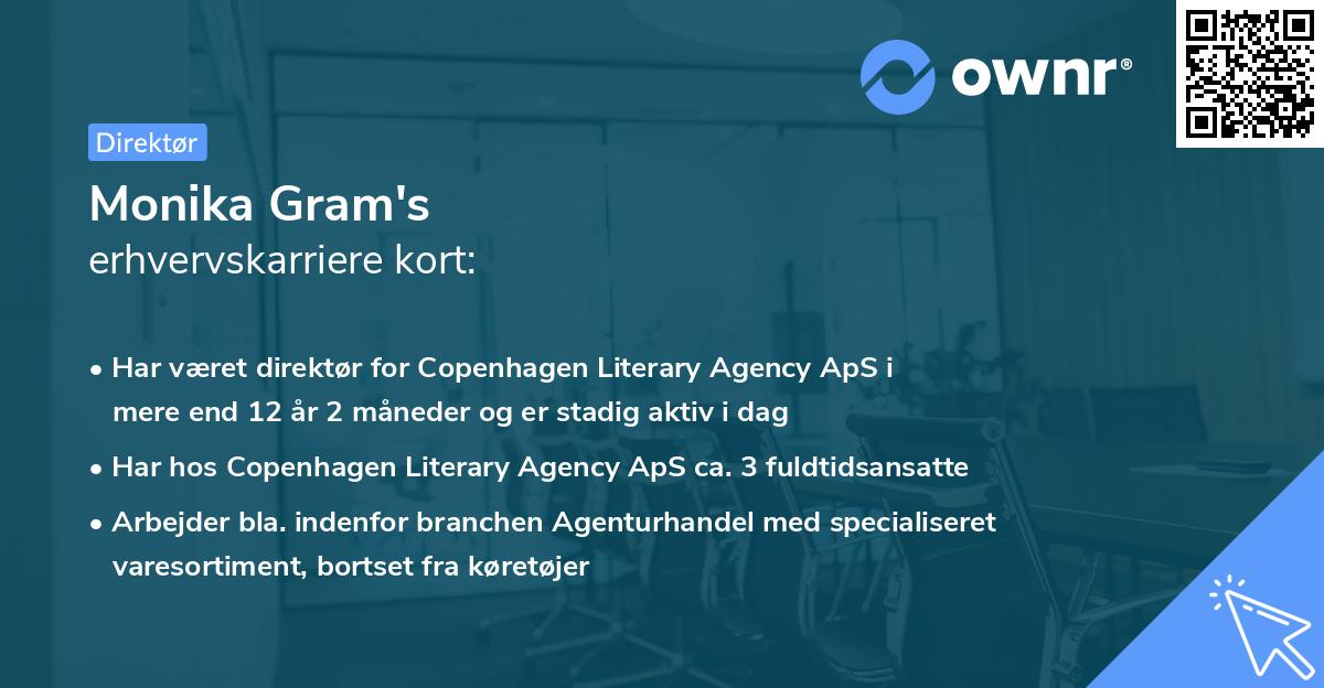 Monika Gram's erhvervskarriere kort