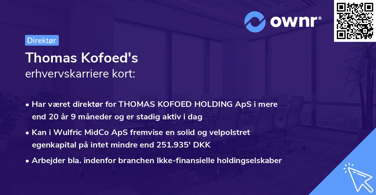 Thomas Kofoed's erhvervskarriere kort