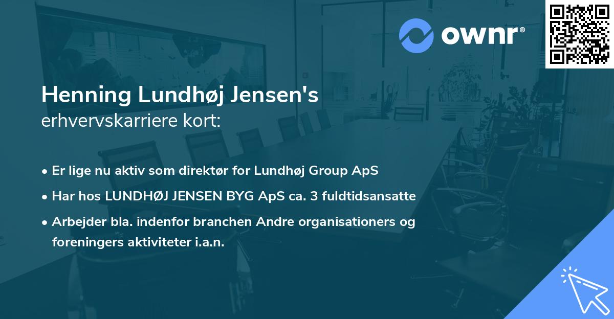 Henning Lundhøj Jensen's erhvervskarriere kort