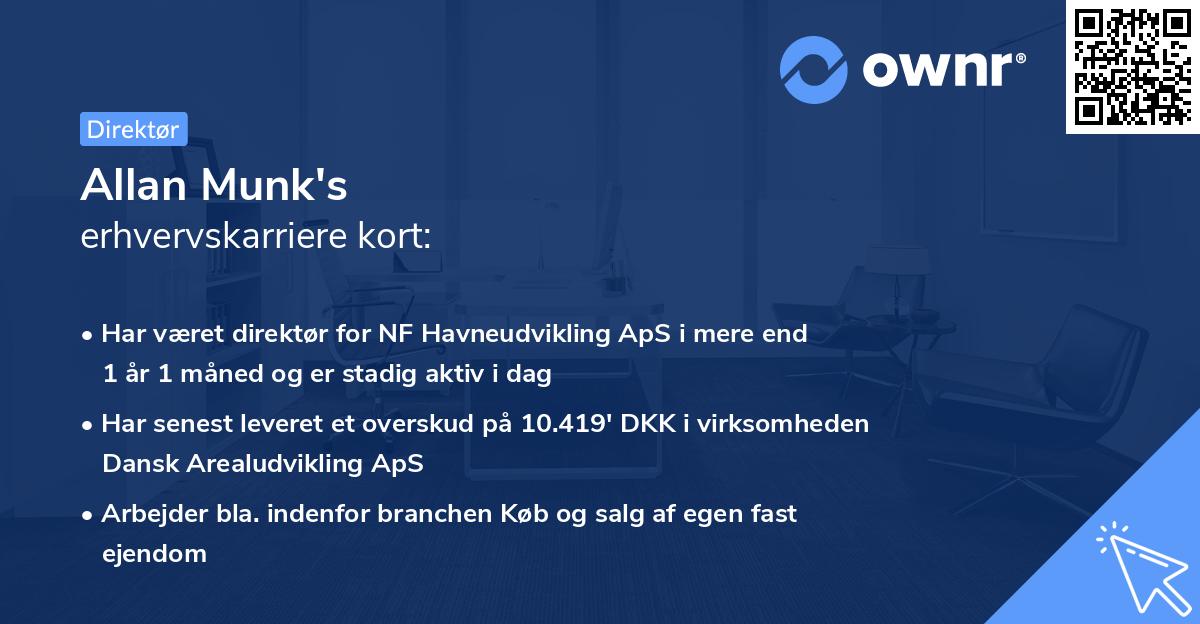 Allan Munk's erhvervskarriere kort