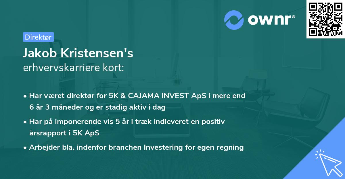 Jakob Kristensen's erhvervskarriere kort