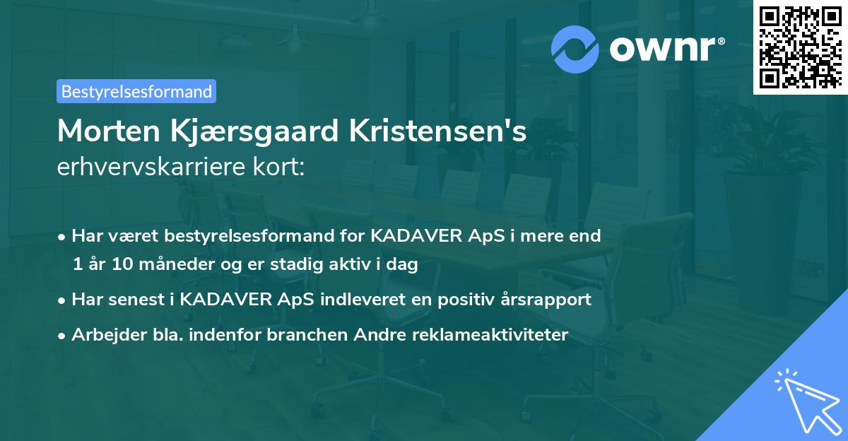 Morten Kjærsgaard Kristensen's erhvervskarriere kort