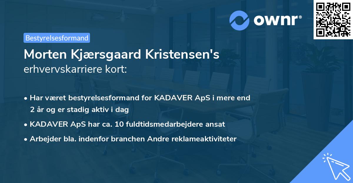 Morten Kjærsgaard Kristensen's erhvervskarriere kort