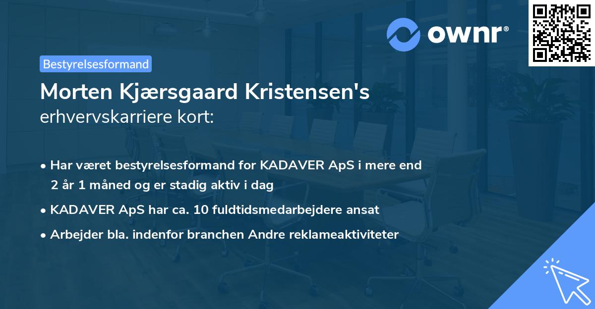 Morten Kjærsgaard Kristensen's erhvervskarriere kort