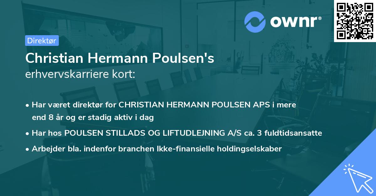 Christian Hermann Poulsen's erhvervskarriere kort