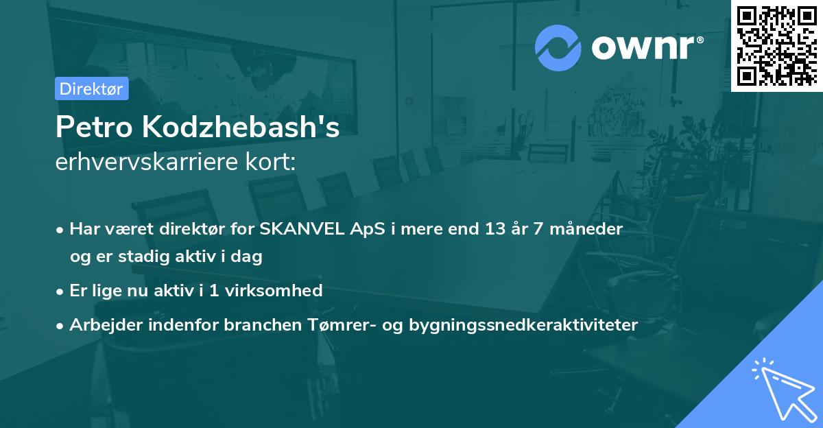 Petro Kodzhebash's erhvervskarriere kort