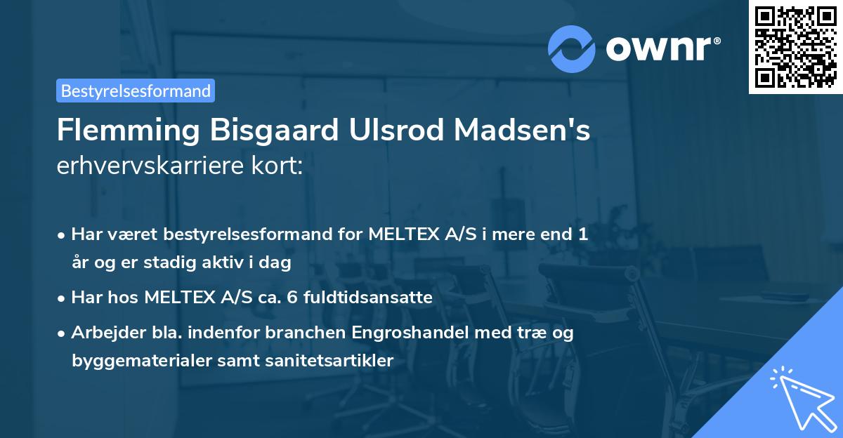 Flemming Bisgaard Ulsrod Madsen's erhvervskarriere kort