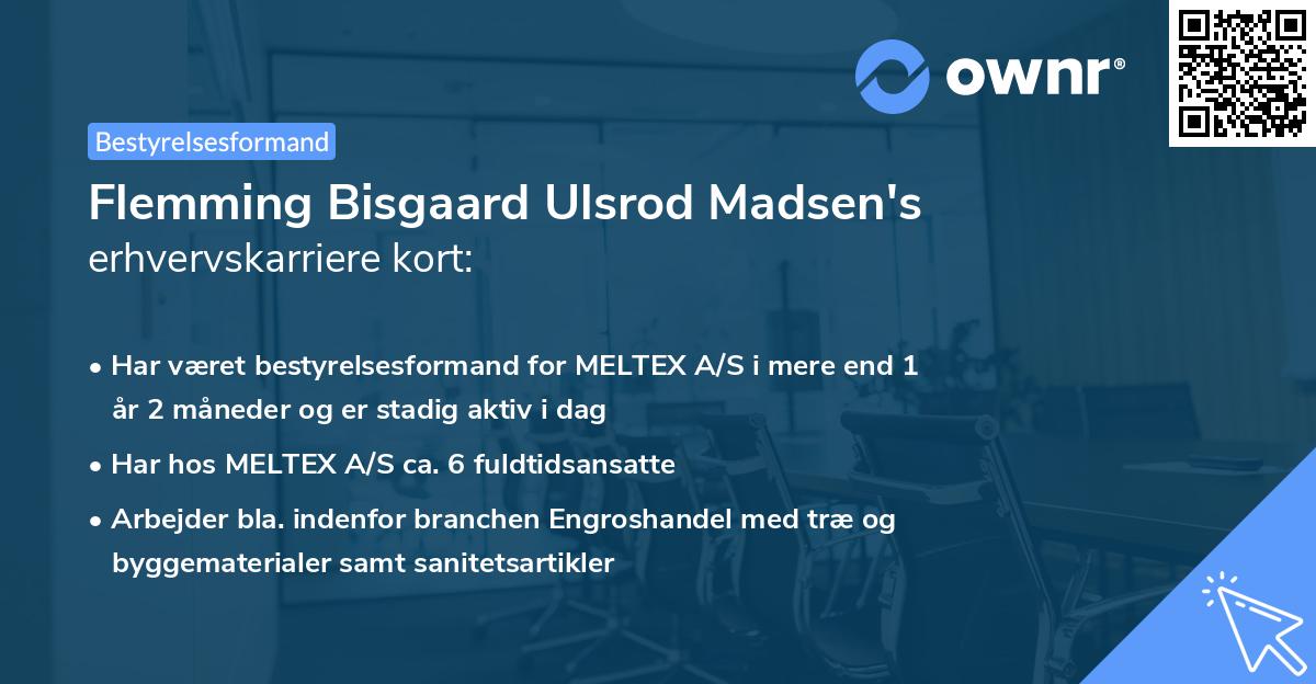 Flemming Bisgaard Ulsrod Madsen's erhvervskarriere kort
