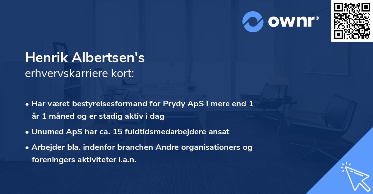 Henrik Albertsen's erhvervskarriere kort